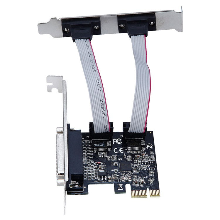 TXB076 ASIX / AX99100 Chip Pcie 1 Parallel to 2 Serial COM Port RS232 to 9-pin Expansion Card