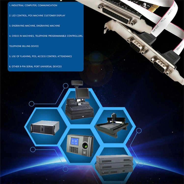 TXB182 2 Serial + 1 Parallel RS232 Expansion Card 1P2S Printer PCI Connection Card