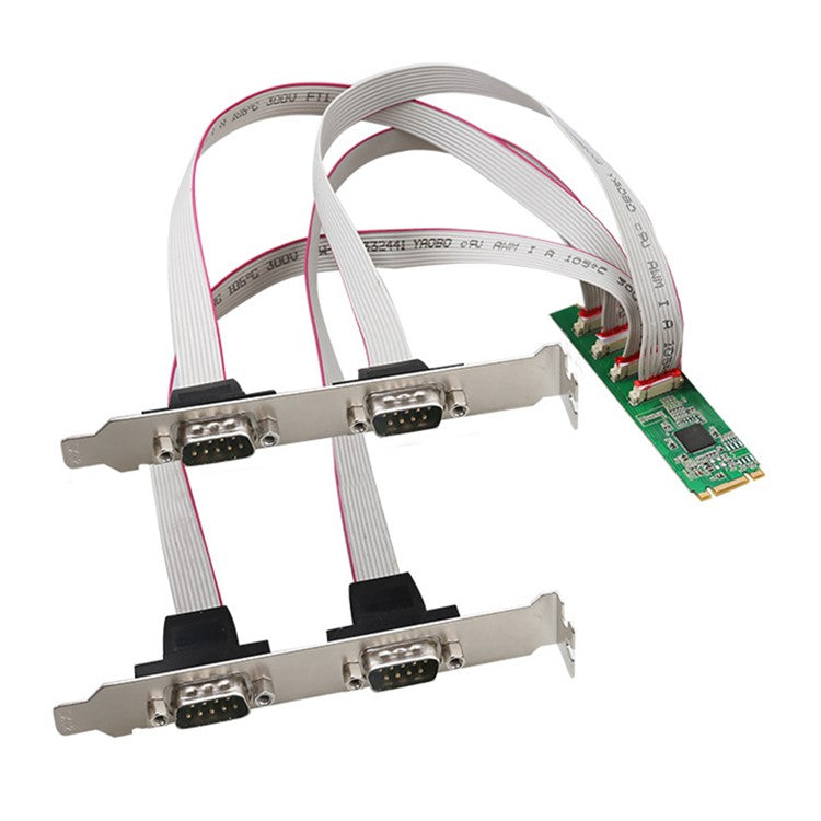 TXB179 COM Port M KEY Adapter Card DB9 Pin Expansion Card M.2 to 4X RS232 Serial Port Card