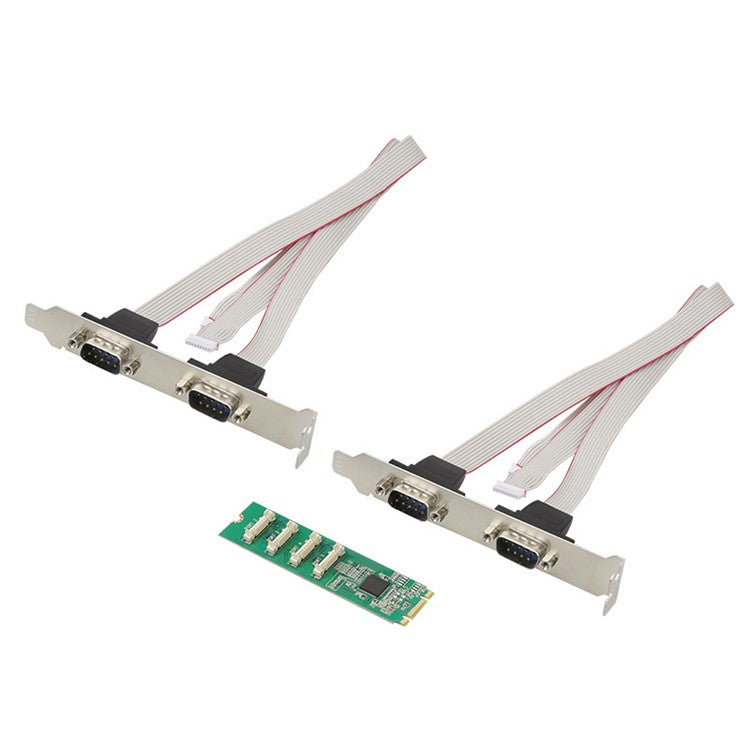 TXB179 COM Port M KEY Adapter Card DB9 Pin Expansion Card M.2 to 4X RS232 Serial Port Card