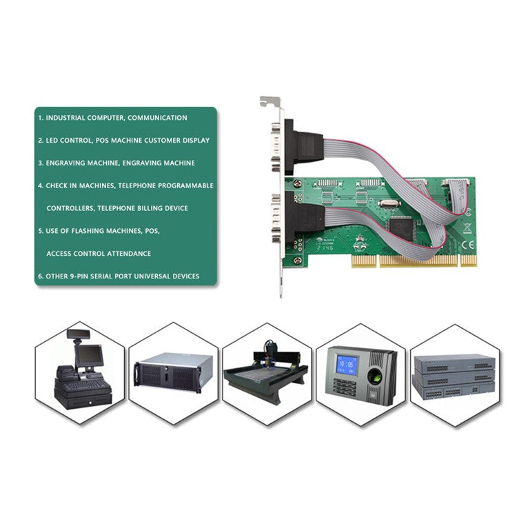 TXB147 9-pin Printer Interface PCI Serial Port Expansion Card PCI TX382A-2S Adapter Card