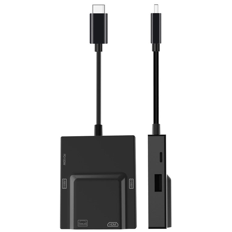 NK-3057HDMI USB-C Hub Adapter to 2xUSB 3.0+HD+Type-C+RJ45 Converter for Laptop