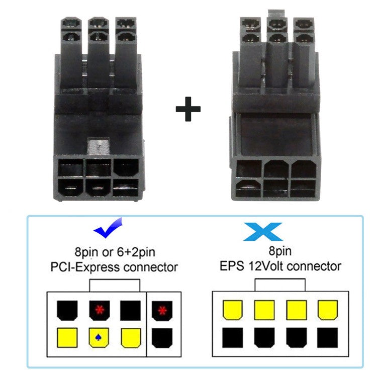 PW-021 2Pcs / Set ATX 6Pin Male to Female 90 Degree Up Down Angled Power Header Adapter for GPU Graphics Card