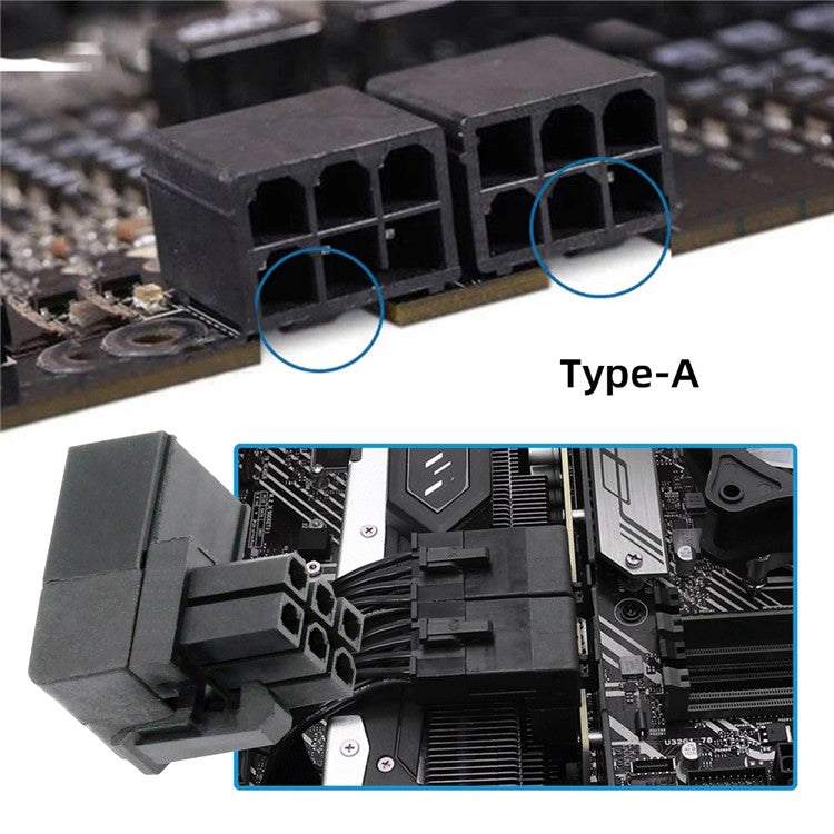 PW-021 2Pcs / Set ATX 6Pin Male to Female 90 Degree Up Down Angled Power Header Adapter for GPU Graphics Card