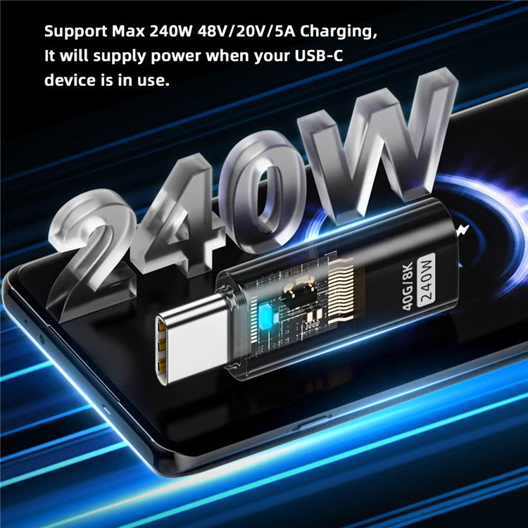 UC-103-TR USB4 Type C Male to Female 240W 40Gbps Data 8K Video Adapter for Nintendo Switch / Phone / Laptop