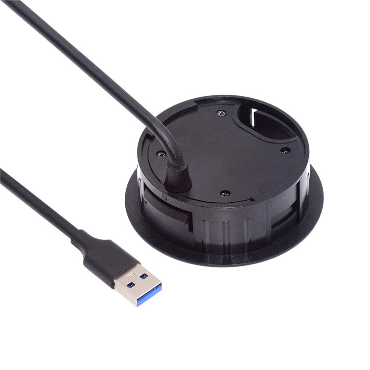 U3-095-HUB05 USB 3.0 Hub 2xUSB3.0 + 3.5mm + Type-C 60mm Desk Grommet Splitter Dock Station