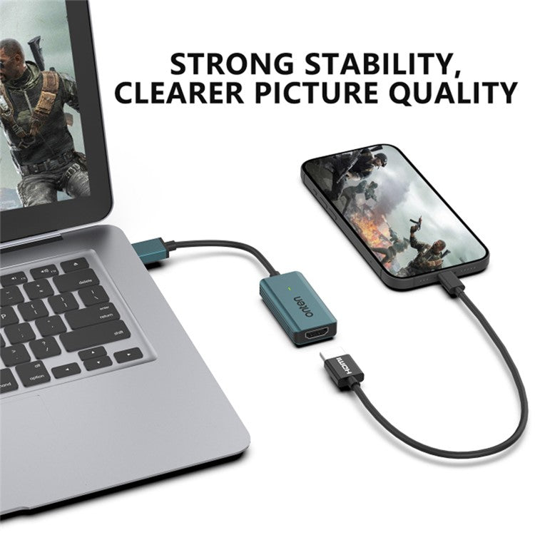 ONTEN US331 13cm Cable HDMI Female to USB Male Adapter 1080P 60Hz Gaming HD Video Capture Card