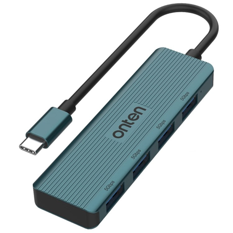 ONTEN UC621 15cm Cable Type-C to 4xUSB3.2 Gen1 Ports USB Hub Splitter Laptop Phone Adapter - Green