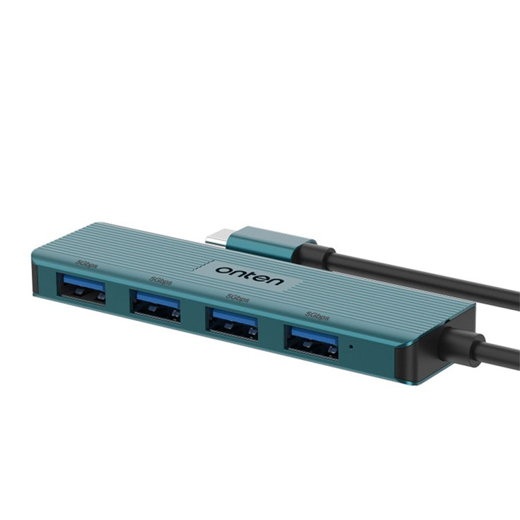 ONTEN UC621 15cm Cable Type-C to 4xUSB3.2 Gen1 Ports USB Hub Splitter Laptop Phone Adapter - Green