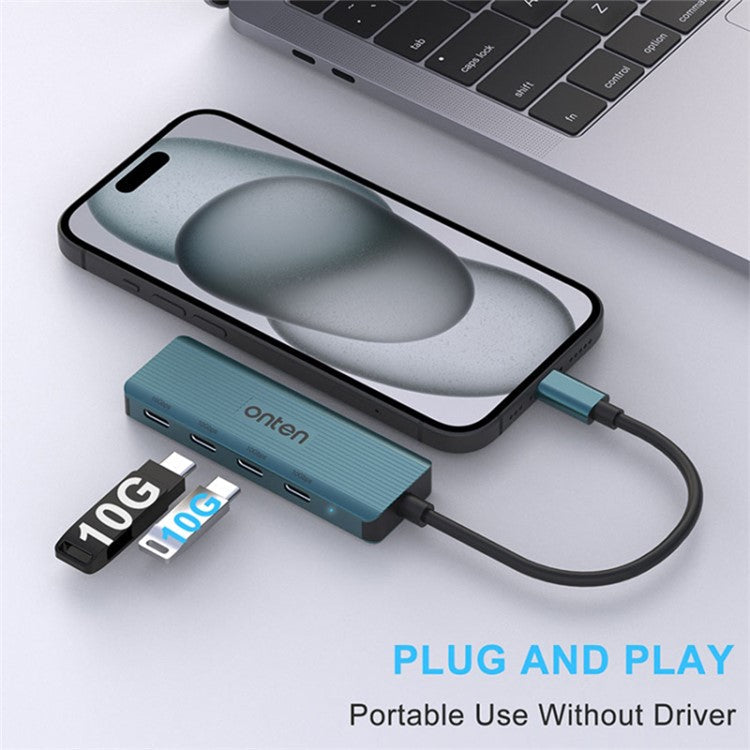 ONTEN UC620 15cm Cable Type-C to 4xUSB-C USB3.2 Gen2 Ports USB Hub Laptop Phone Adapter
