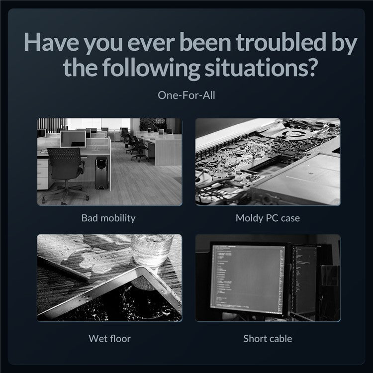 ORICO CPB5 Computer Case Stand Steel Plate Computer Host Support Bracket with Wheels