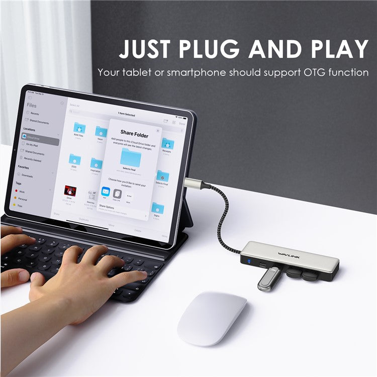 WAVLINK UH30420 Aluminum Alloy USB Hub 4-Port 10Gbps High Speed ??USB3.2 Gen2 Distributor