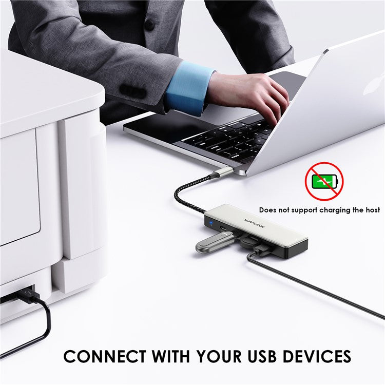 WAVLINK UH30420 Aluminum Alloy USB Hub 4-Port 10Gbps High Speed ??USB3.2 Gen2 Distributor