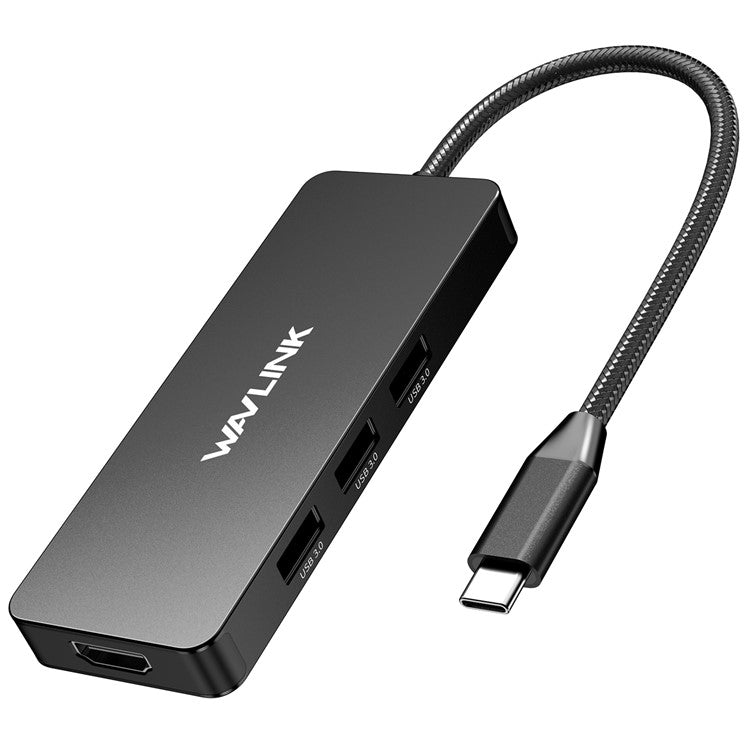 WAVLINK UHP3416 7-in-1 USB-C to 4K HD 100W PD Charging SD / TF Card Reader Docking Station - Black