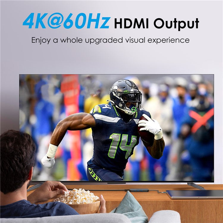 WAVLINK UHP3416 7-in-1 USB-C to 4K HD 100W PD Charging SD / TF Card Reader Docking Station - Grey