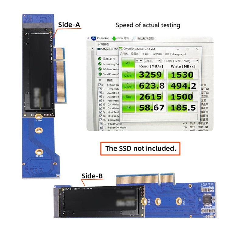 SA-012-LP Low Profile Dual 2x NVME M.2 SSD to PCIE Express Gen4 X8 X16 Raid Card VROC Raid0 Hyper Adapter