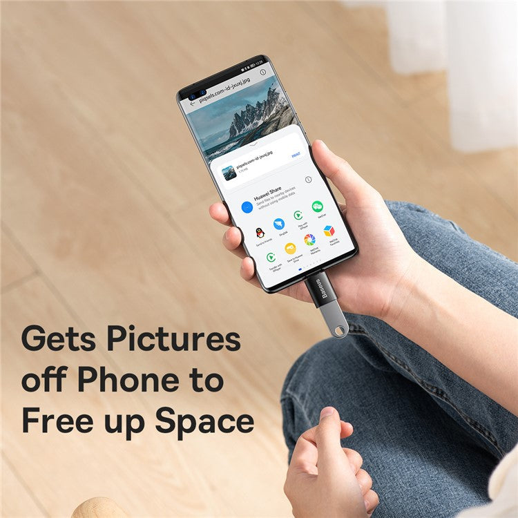 BASEUS Ingenuity Series Mini OTG Adapter Type-C Male to USB-A 3.1 Female Converter - Black