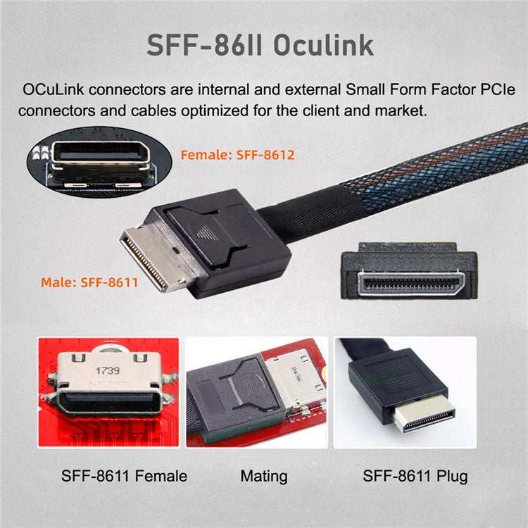 SFF-8611 Oculink Female SFF-8612 to U.2 U.3 SFF-8639 NVME Pcie PCI-Express SSD Adapter for Mainboard