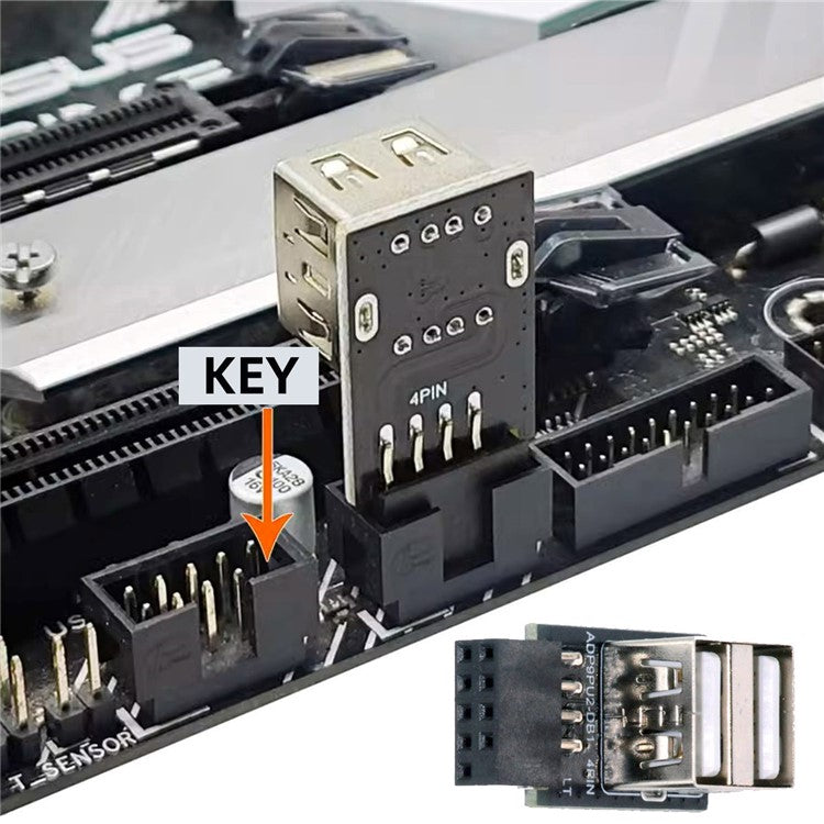 U2-029-AF002 2Pcs / Set 9Pin 10Pin Motherboard Female Header to Dual USB 2.0 Female Adapter Horizontal Type