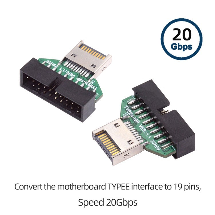 UC-141-TC004 Type-E IDC Socket USB 3.1 Front Panel Header to USB 3.0 20Pin Header Extension Adapter for Desktop Motherboard