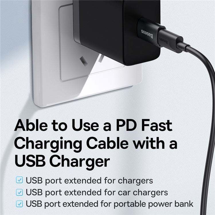 BASEUS Ingenuity Series Mini OTG Adapter USB 3.1 Male to Type-C Female Converter - Black