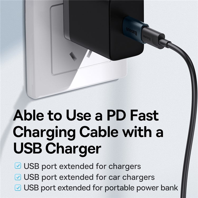 BASEUS Ingenuity Series Mini OTG Adapter USB 3.1 Male to Type-C Female Converter - Blue