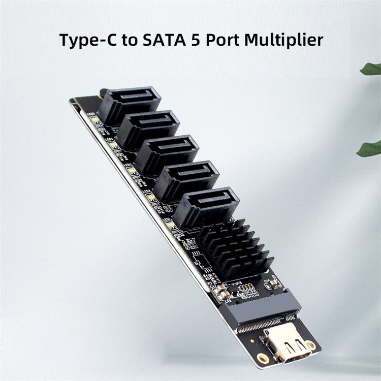 SA-035-TC 10Gbps Type-C to NGFF Key B+M SATA 6Gbps 5 Ports Adapter Converter, Chip: JMB575+JMS580