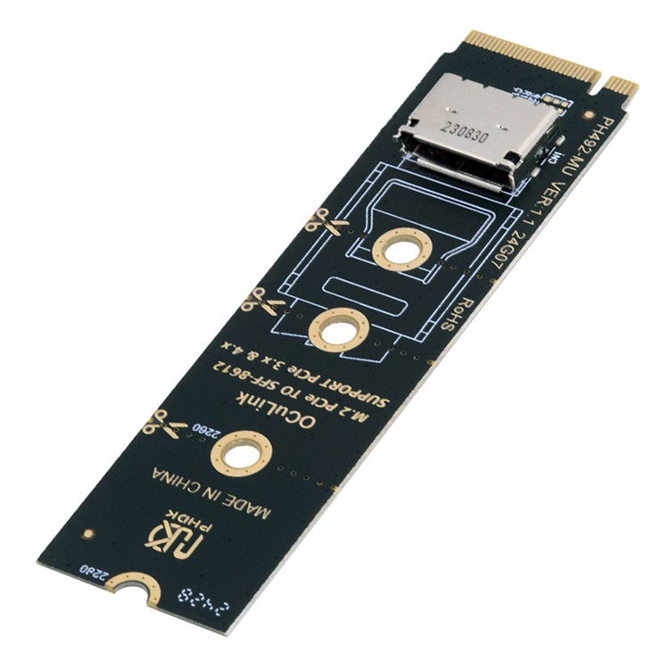 SF-023-2280BK 2280 PCI-E4.0 M.2 M-Key to Oculink SFF-8612 SFF-8611 Vertical Host Adapter