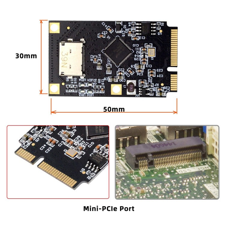 EP-047-8612 Mini PCI-E to Oculink SFF-8612 SFF-8611 SATA 3.0 Four Ports Adapter Card, Chip: ASM1064