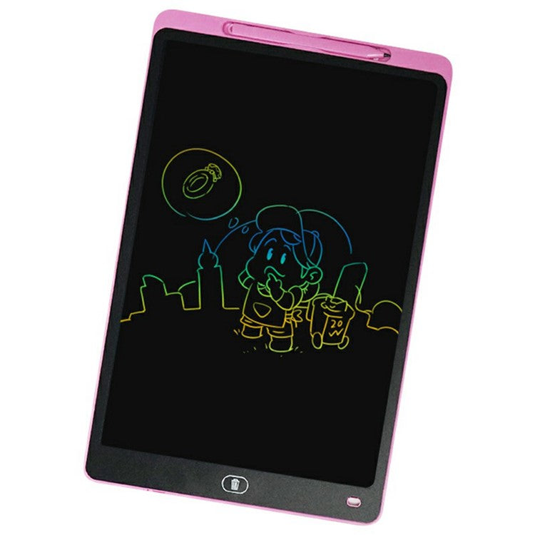 JX-16 Style-B 16-Inch Colorful LCD Writing Tablet Doodle Board One-Click Erase Memo Board - Pink