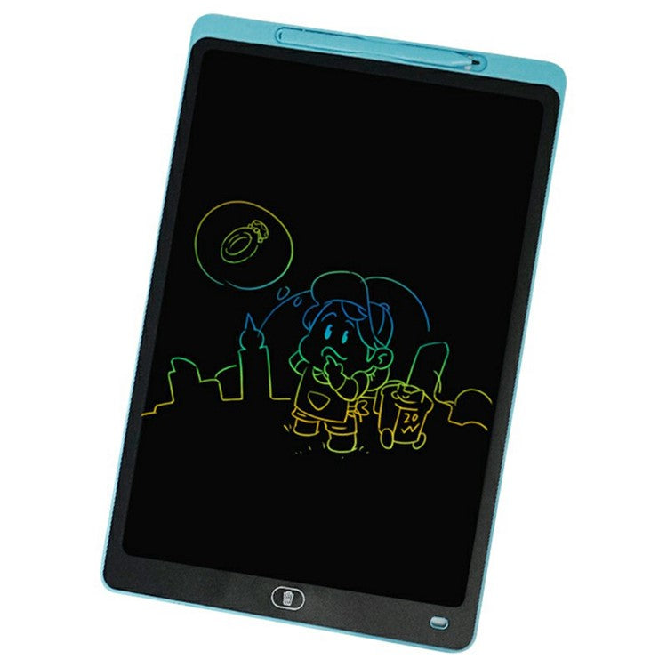 JX-16 Style-B 16-Inch Colorful LCD Writing Tablet Doodle Board One-Click Erase Memo Board - Baby Blue