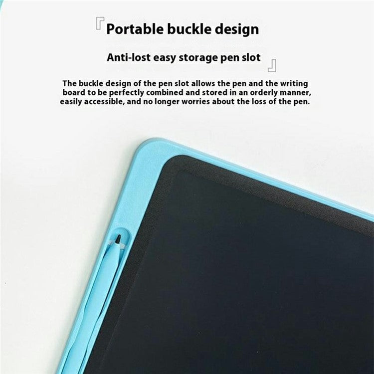 JX-16 Style-B 16-Inch Colorful LCD Writing Tablet Doodle Board One-Click Erase Memo Board - Baby Blue