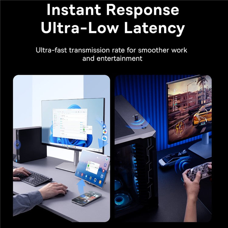 BASEUS Encok BA04+ USB Bluetooth Adapter 20m Long Range Wireless Dongle - Black