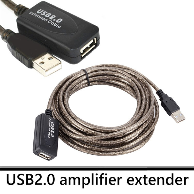 10m Male to Female USB 2.0 Extension Cable Active Repeater Cable 480Mbps High-speed Data Transmission Extender Cord