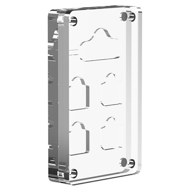 AJCX05SIM Micro SIM Card Storage Box 6 Slots Transparent Acrylic Magnetic Ejector Pin Organizer