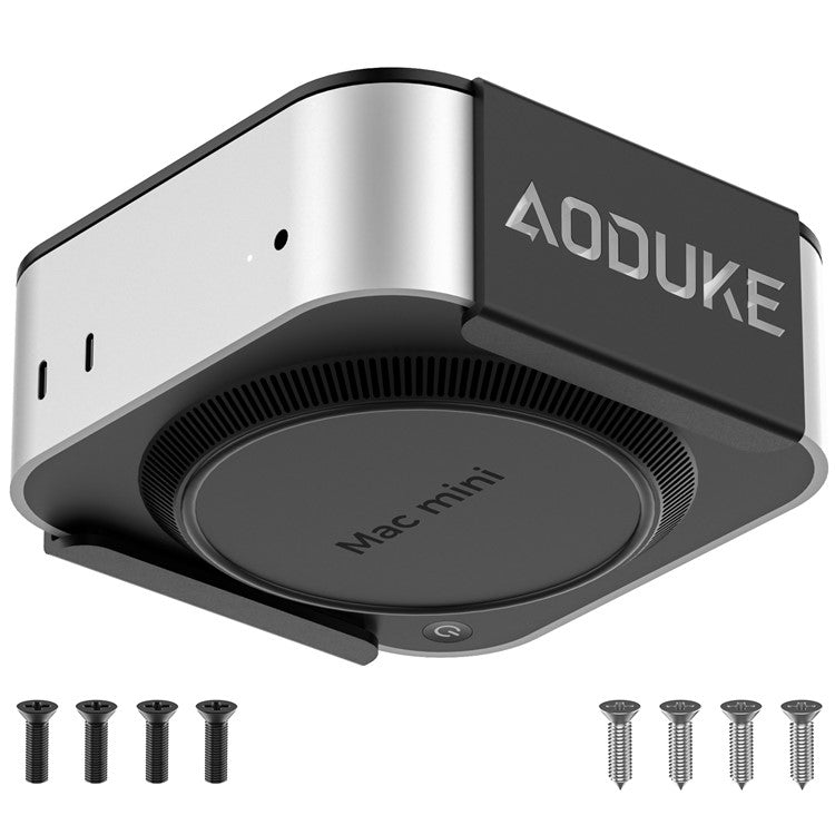 AJM4-B For Mac Mini M4 / M4 Pro Mini PC Stand Aluminum Alloy Under Desk Mounting Bracket
