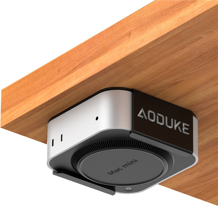 AJM4-B For Mac Mini M4 / M4 Pro Mini PC Stand Aluminum Alloy Under Desk Mounting Bracket