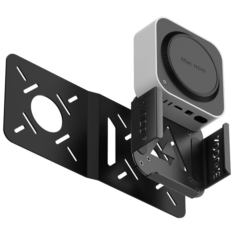 AJM4-BMAX For Mac Mini M4 / M4 Pro Mini PC Stand Aluminum Alloy Under Desk Mounting Bracket Hanging Rack