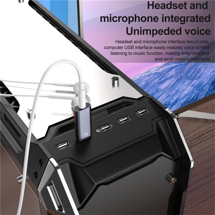 USB Male to 3.5mm Female Aux Cable + Adapter Set Transfer Sound Card Converter - Grey