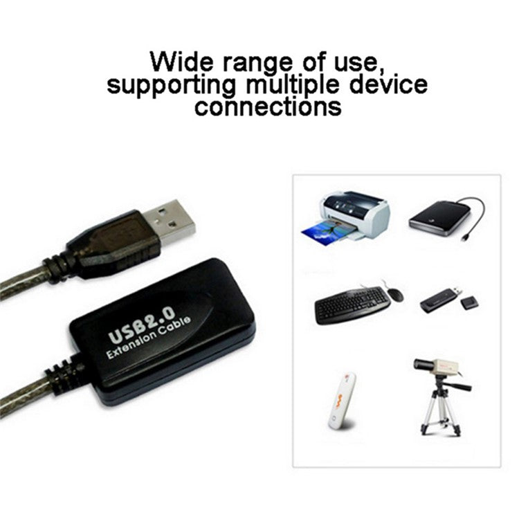 20m Male to Female USB 2.0 Extension Cable Active Repeater Cable USB Adapter Cord 480Mbps High-speed Data Transmission Extender Cable