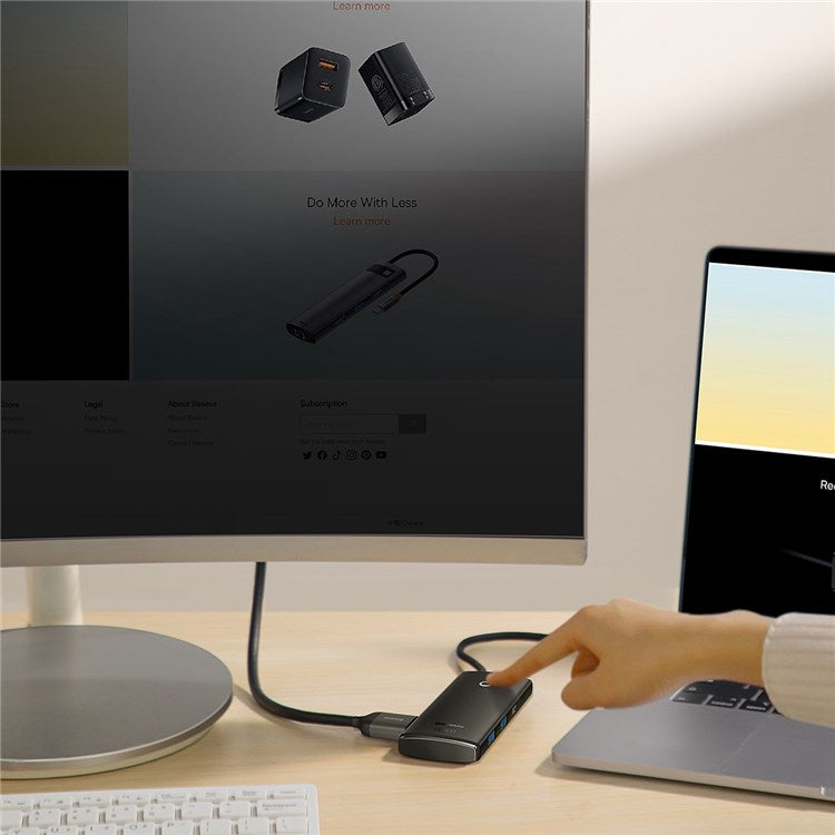 BASEUS Lite Series 6-Port Type-C HUB Docking Station (Type-C to HD+USB3.0*2+Type-C Data+TF) - Black