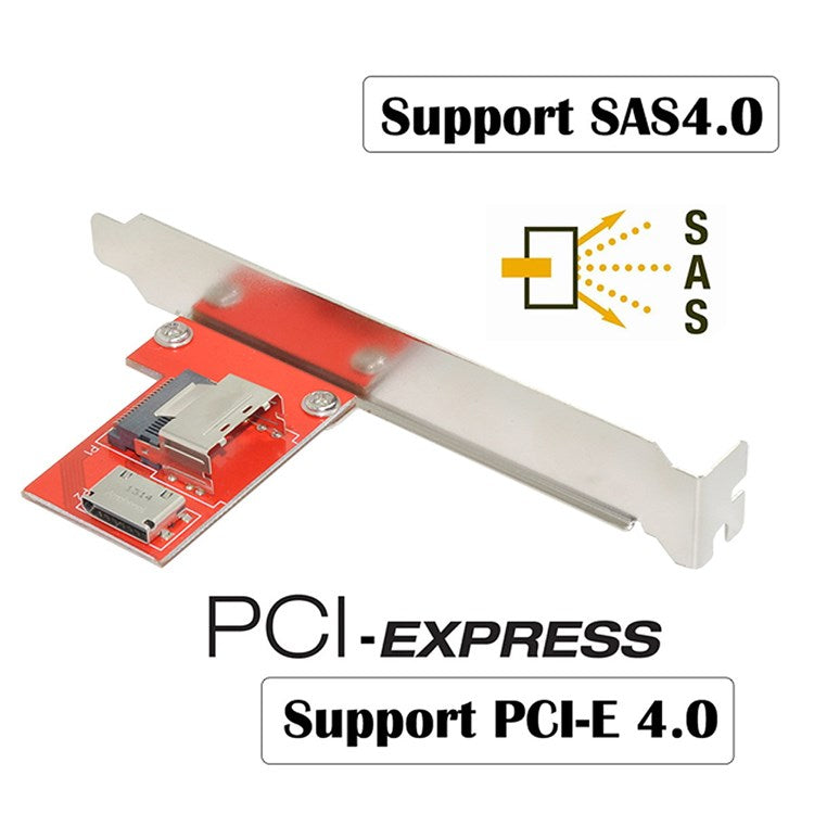 SF-041 PCI-Express 4.0 Mini SAS SFF-8087 to Oculink SFF-8611 PCBA Female Adapter with Bracket