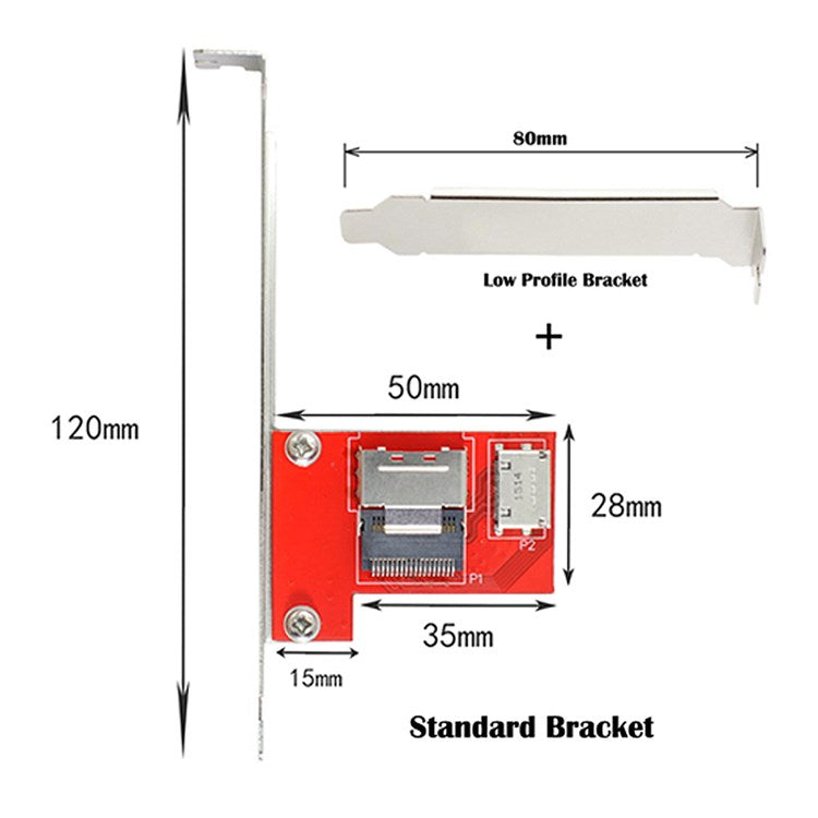 SF-041 PCI-Express 4.0 Mini SAS SFF-8087 to Oculink SFF-8611 PCBA Female Adapter with Bracket