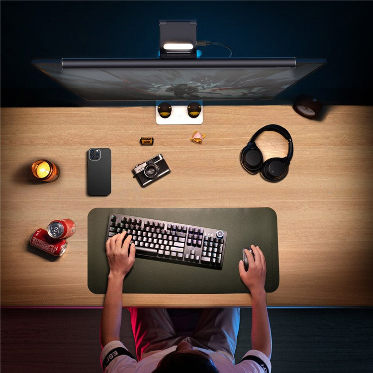 BASEUS i-wok2 Series USB Asymmetric Light Source Computer Monitor Screen Hanging Light (Youth Version) - Black