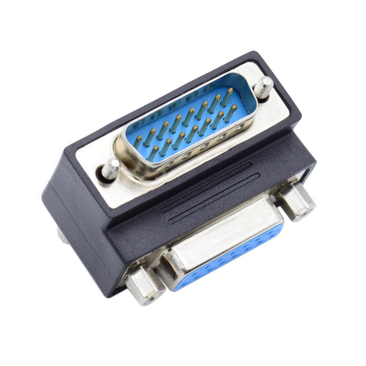 DB-003-UP DB-15PIN Down 90-Degree Angled Design Plug DSUB D-subminiature 15Pin Male to Female Connection Adapter