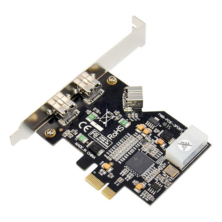 PCI-E x1 FireWire 3-Port TI XIO2213A 1394(2B+1A) Driver-free Video Capture Card