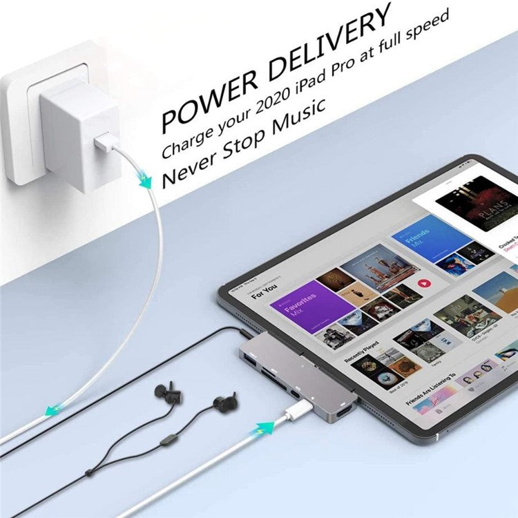 UC300 Type-C 7-in-1 USB-C Docking Station 4K HD Type-C to HD Hub Multi-Port USB-C Adapter Hub Support 4K Resolution