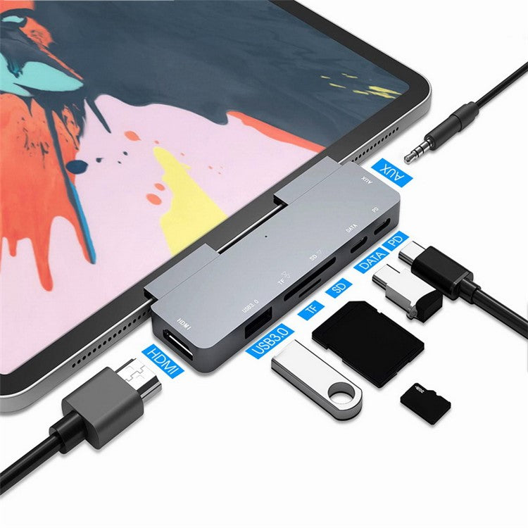 UC300 Type-C 7-in-1 USB-C Docking Station 4K HD Type-C to HD Hub Multi-Port USB-C Adapter Hub Support 4K Resolution