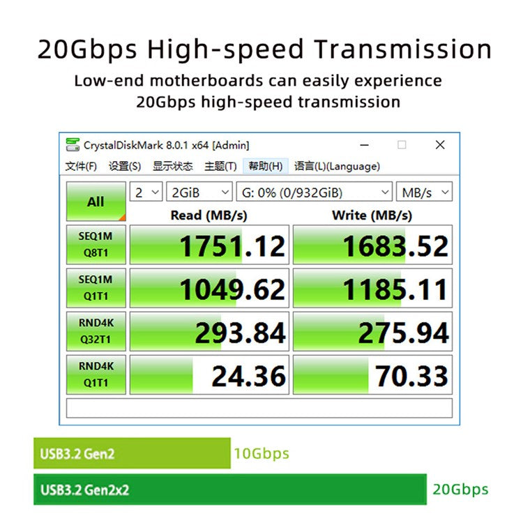 UC-104 USB 3.2 Gen2 Type-C 20Gbps USB-C to PCI-E 4X Express Card Adapter for Desktop Motherboard (ASM3242 Chip)