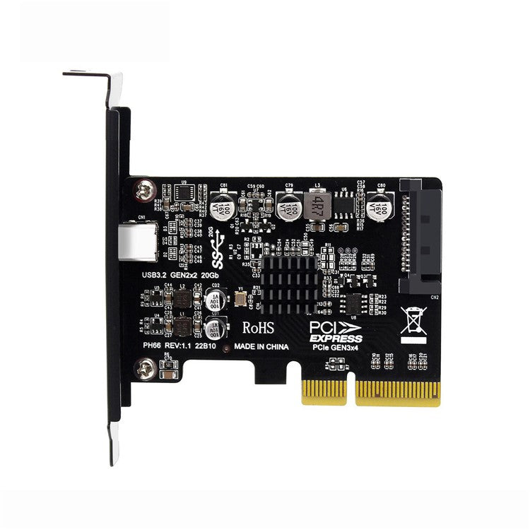 UC-104 USB 3.2 Gen2 Type-C 20Gbps USB-C to PCI-E 4X Express Card Adapter for Desktop Motherboard (ASM3242 Chip)